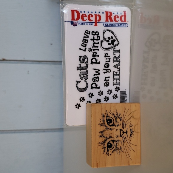 2 Stamps Cat Stamp Deep Red Cat Prints - Picture 9 of 9